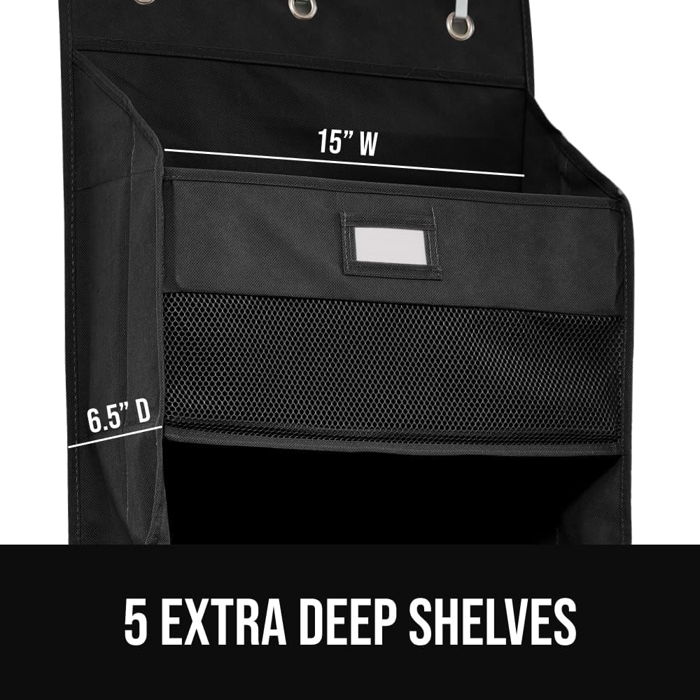 image:imageGORILLA GRIP Over the Door Shoe Organizer 24 Large Breathable Mesh Pockets Space Saving Hanging Storage Holder Closet Rack Hanger Holds Up to 40 lbs Hangs on Closets for Shoes Accessories BlackBlack