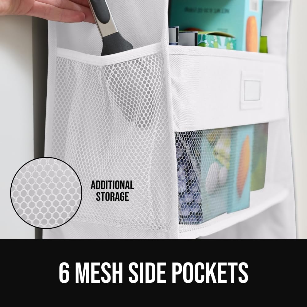 image:imageGORILLA GRIP Over the Door Shoe Organizer 24 Large Breathable Mesh Pockets Space Saving Hanging Storage Holder Closet Rack Hanger Holds Up to 40 lbs Hangs on Closets for Shoes Accessories BlackWhite