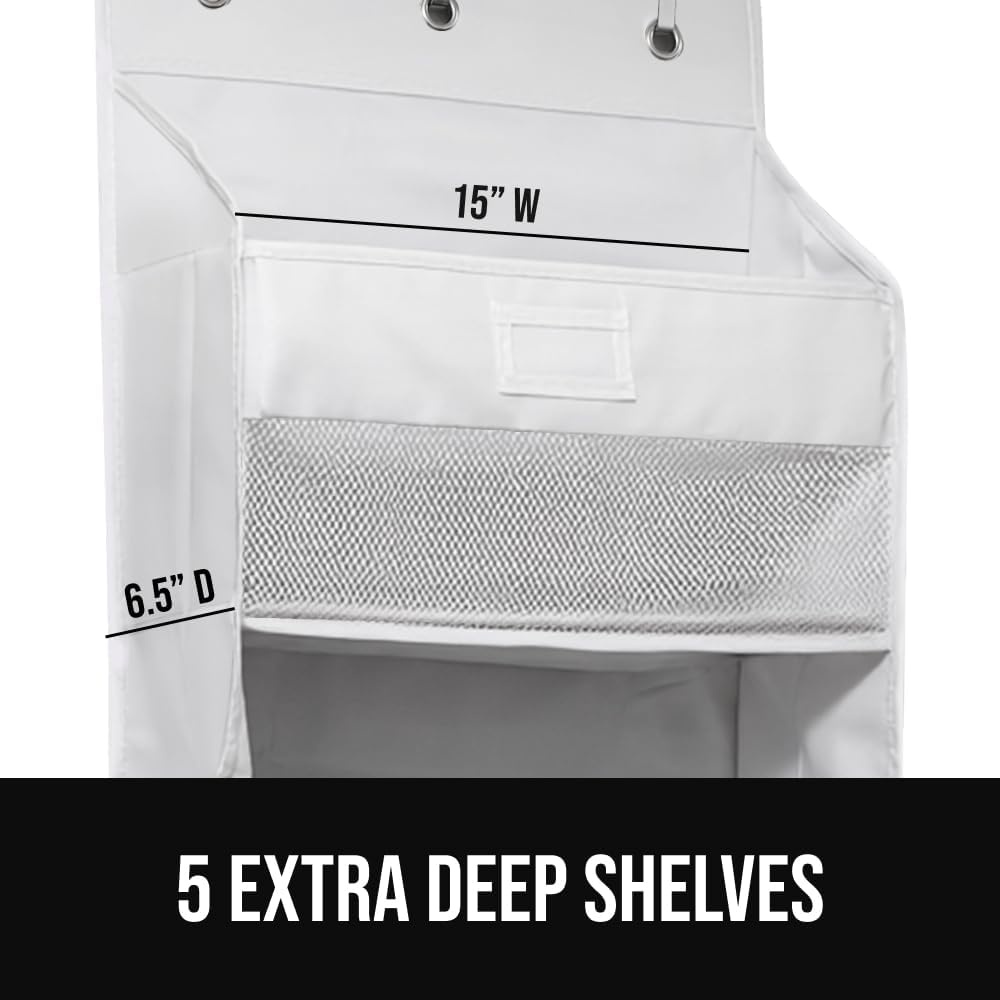 image:imageGORILLA GRIP Over the Door Shoe Organizer 24 Large Breathable Mesh Pockets Space Saving Hanging Storage Holder Closet Rack Hanger Holds Up to 40 lbs Hangs on Closets for Shoes Accessories BlackWhite