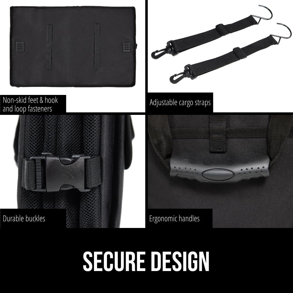 image:imageGORILLA GRIP Trunk Organizer for SUV and Cars Large Capacity Collapsible Car Trunk Storage Organizer Heavy Duty Car Accessories Gifts for Mom and Dad Slip amp Water Resistant Multi Compartment BlackBlack