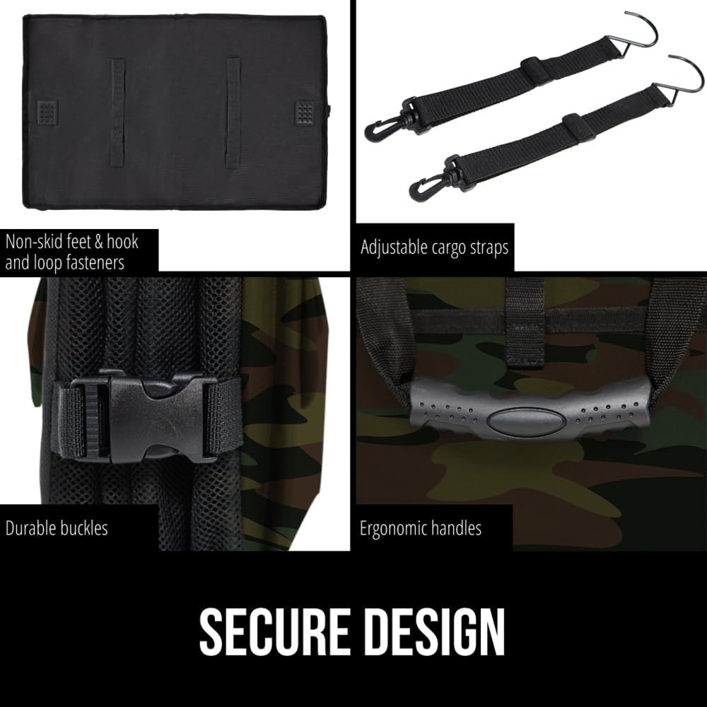 image:imageGORILLA GRIP Trunk Organizer for SUV and Cars Large Capacity Collapsible Car Trunk Storage Organizer Heavy Duty Car Accessories Gifts for Mom and Dad Slip amp Water Resistant Multi Compartment BlackCamo