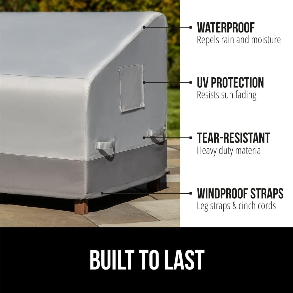 image:imageGORILLA GRIP Waterproof Large Outdoor Patio Sofa Cover 3 Seater 80 Inch Heavy Duty 600D Furniture Covers Sets for Winter Keep Cushions Dry Protects from Sun Snow Rain Windproof UV Coated2