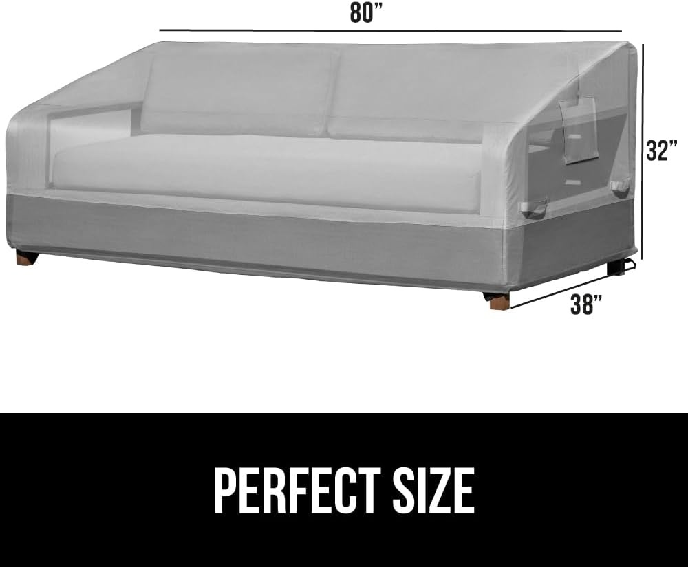 image:imageGORILLA GRIP Waterproof Large Outdoor Patio Sofa Cover 3 Seater 80 Inch Heavy Duty 600D Furniture Covers Sets for Winter Keep Cushions Dry Protects from Sun Snow Rain Windproof UV Coated1