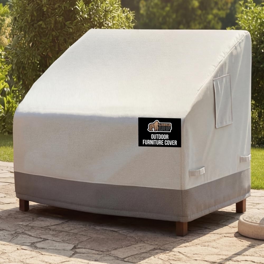 image:imageGORILLA GRIP Waterproof Large Outdoor Patio Sofa Cover 3 Seater 80 Inch Heavy Duty 600D Furniture Covers Sets for Winter Keep Cushions Dry Protects from Sun Snow Rain Windproof UV Coated1