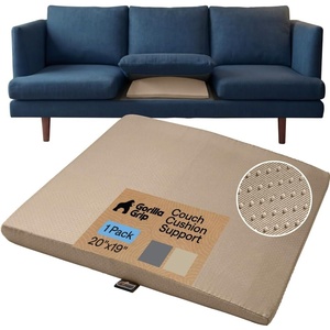 image:imageGORILLA GRIP Ergonomic High Density Couch Cushion Support Foam Quick Rebound Sofa Lifters for Sagging Cushions Stays in Place with Grip Dots Replacement Stuffing 20x19x175 Inches 1 Pack GrayBeige