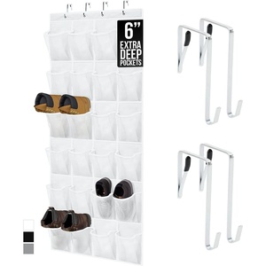 image:imageGORILLA GRIP Over the Door Shoe Organizer 24 Large Breathable Mesh Pockets Space Saving Hanging Storage Holder Closet Rack Hanger Holds Up to 40 lbs Hangs on Closets for Shoes Accessories BlackWhite