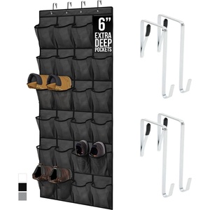 image:imageGORILLA GRIP Over the Door Shoe Organizer 24 Large Breathable Mesh Pockets Space Saving Hanging Storage Holder Closet Rack Hanger Holds Up to 40 lbs Hangs on Closets for Shoes Accessories BlackBlack