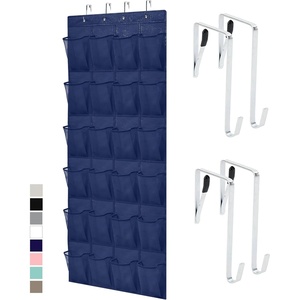 image:imageGORILLA GRIP Over the Door Shoe Organizer 24 Large Breathable Mesh Pockets Space Saving Hanging Storage Holder Closet Rack Hanger Holds Up to 40 lbs Hangs on Closets for Shoes Accessories BlackNavy
