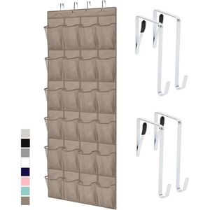 image:imageGORILLA GRIP Over the Door Shoe Organizer 24 Large Breathable Mesh Pockets Space Saving Hanging Storage Holder Closet Rack Hanger Holds Up to 40 lbs Hangs on Closets for Shoes Accessories BlackBeige