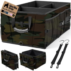 image:imageGORILLA GRIP Trunk Organizer for SUV and Cars Large Capacity Collapsible Car Trunk Storage Organizer Heavy Duty Car Accessories Gifts for Mom and Dad Slip amp Water Resistant Multi Compartment BlackCamo