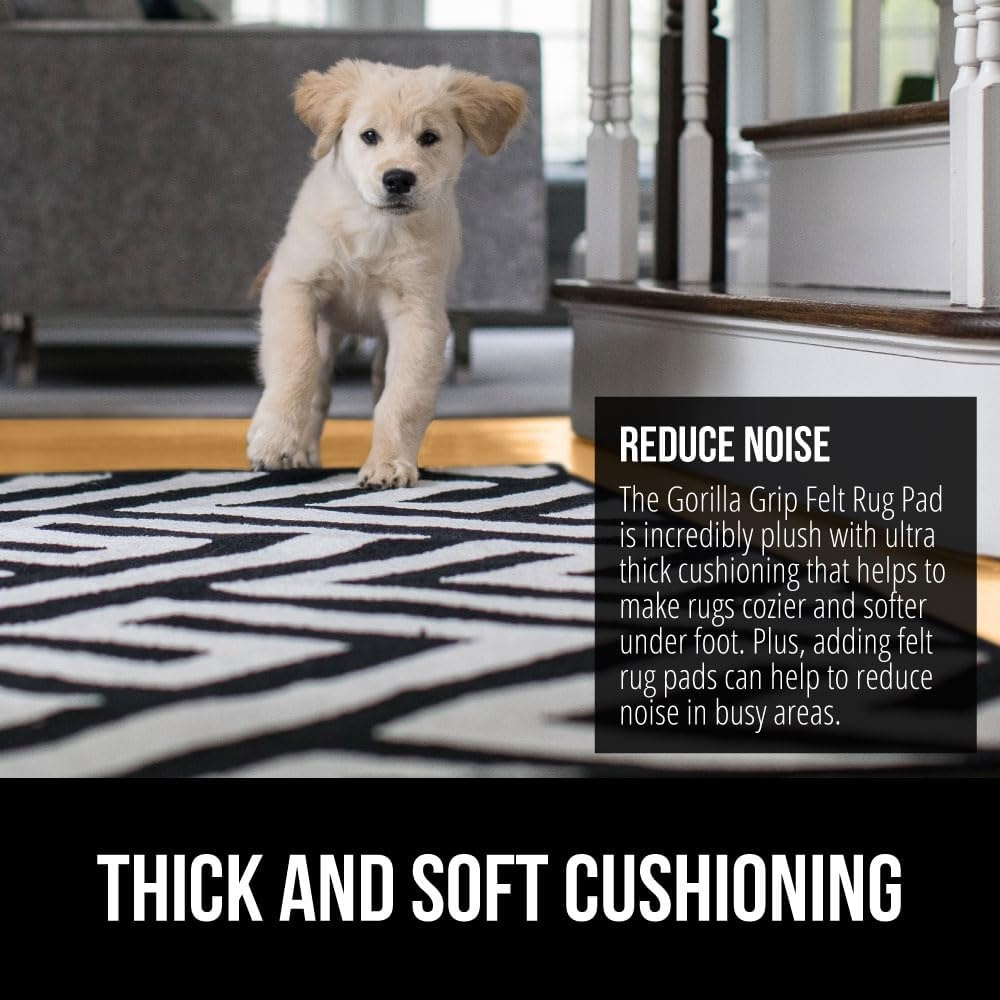 image:imageGORILLA GRIP Felt with Rubber Stay in Place Slip Resistant Rug Pad 18 inch Thick 2x8 FT Protective Padding Under Area Rugs Cushioned Gripper Pads Carpet Runners Hardwood Floors Protection2 x 10 Rectangular