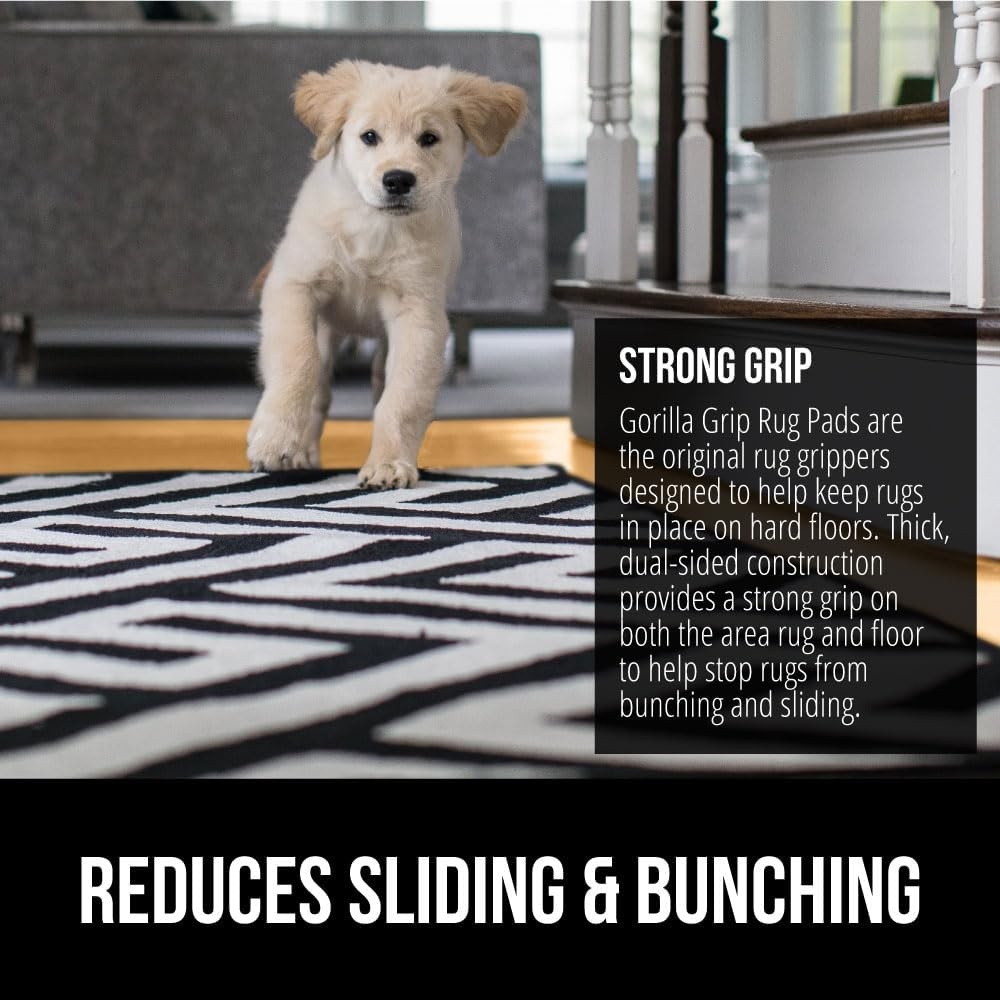 image:imageGORILLA GRIP Premium Dual Sided Thick Rug Gripper Pad for Hardwood Floors Breathable Slip Resistant Pad Grips Under Carpet Area Rugs for Hard Surface Floor Protection Easy Trim Mats 2x3 BeigeCream