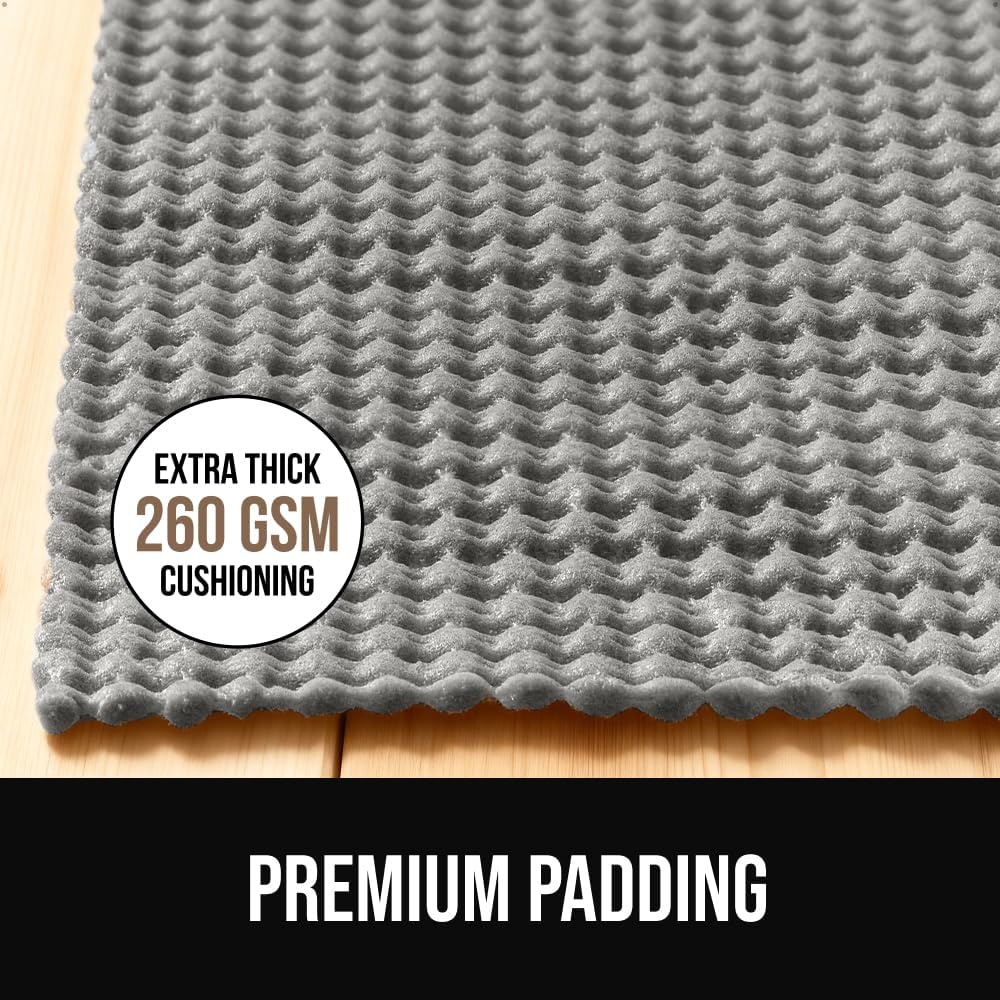 image:imageGORILLA GRIP Premium Dual Sided Thick Rug Gripper Pad for Hardwood Floors Breathable Slip Resistant Pad Grips Under Carpet Area Rugs for Hard Surface Floor Protection Easy Trim Mats 2x3 BeigeGrey