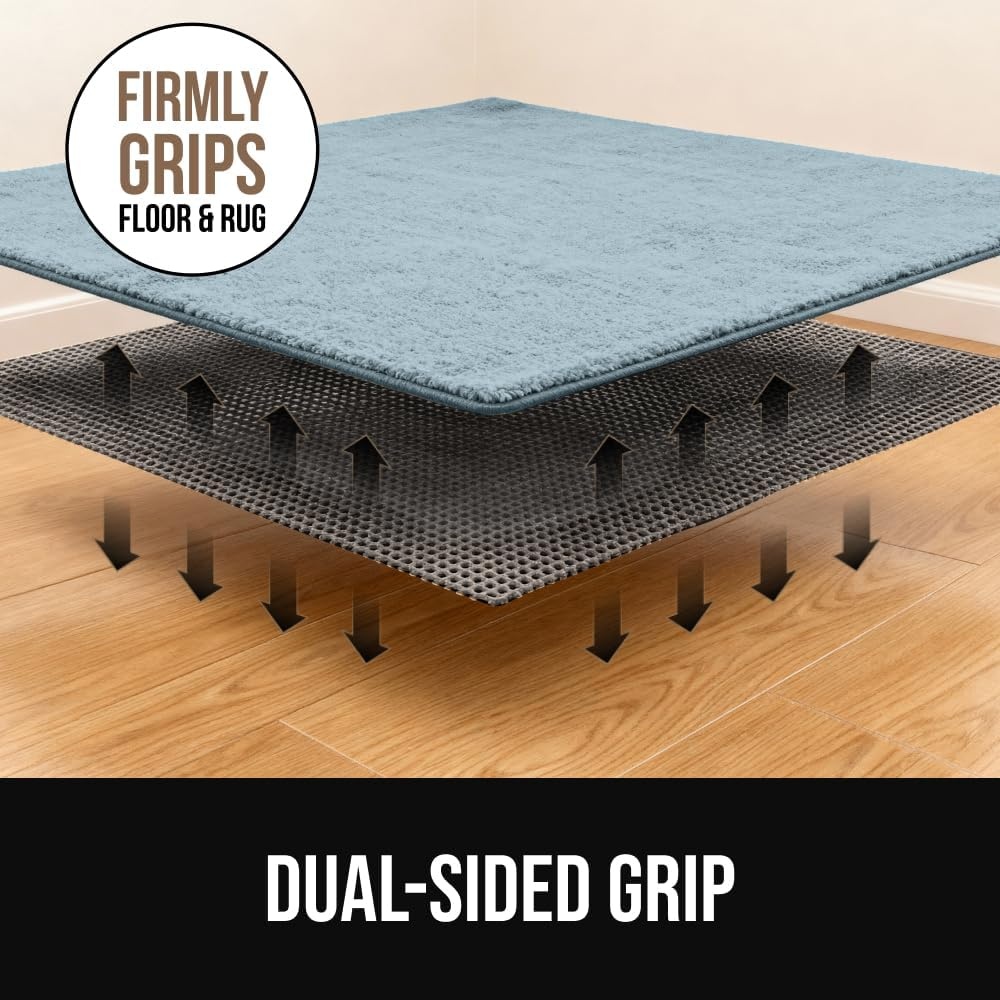 image:imageGORILLA GRIP Premium Dual Sided Thick Rug Gripper Pad for Hardwood Floors Breathable Slip Resistant Pad Grips Under Carpet Area Rugs for Hard Surface Floor Protection Easy Trim Mats 2x3 BeigeGrey