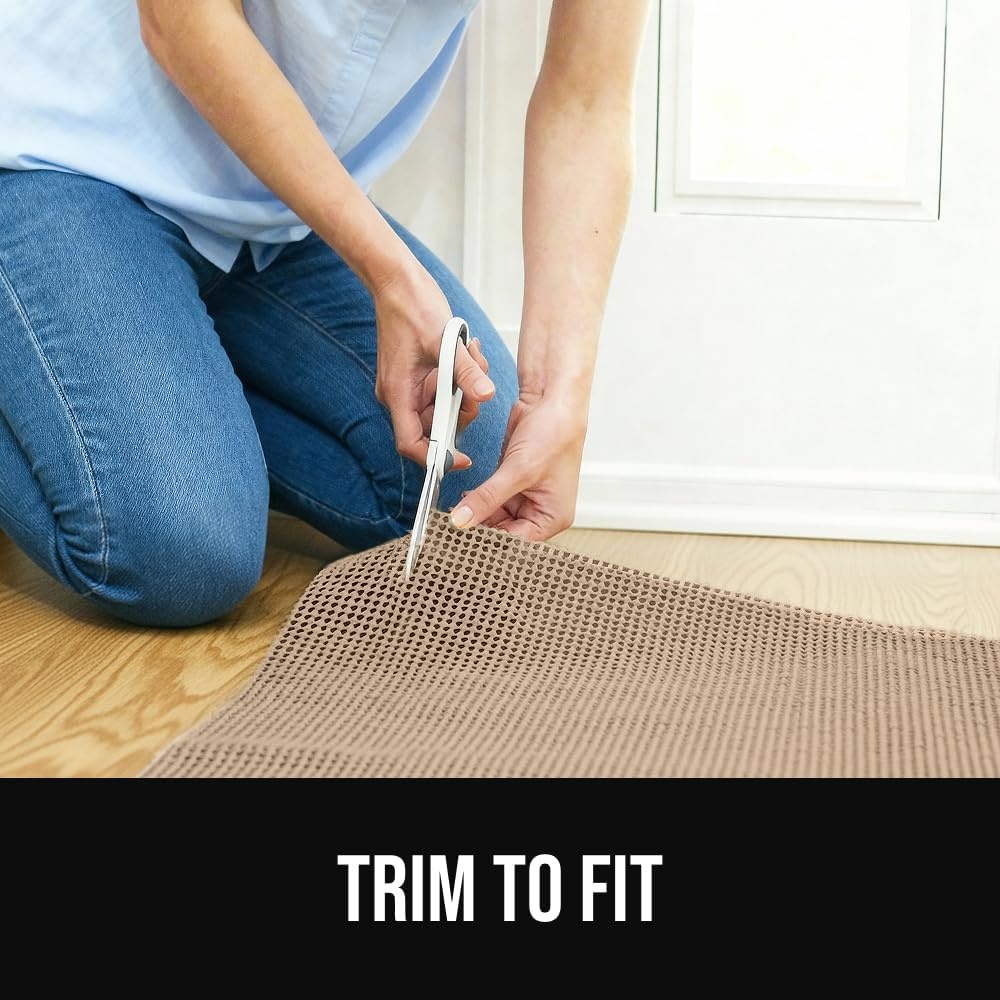 image:imageGORILLA GRIP Premium Dual Sided Thick Rug Gripper Pad for Hardwood Floors Breathable Slip Resistant Pad Grips Under Carpet Area Rugs for Hard Surface Floor Protection Easy Trim Mats 2x3 BeigeBeige