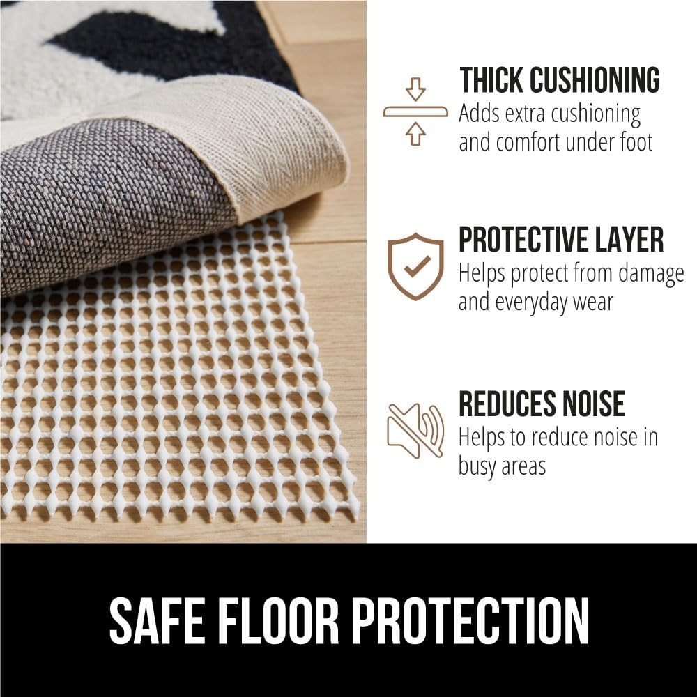 image:imageGORILLA GRIP Premium Dual Sided Thick Rug Gripper Pad for Hardwood Floors Breathable Slip Resistant Pad Grips Under Carpet Area Rugs for Hard Surface Floor Protection Easy Trim Mats 2x3 BeigeCream