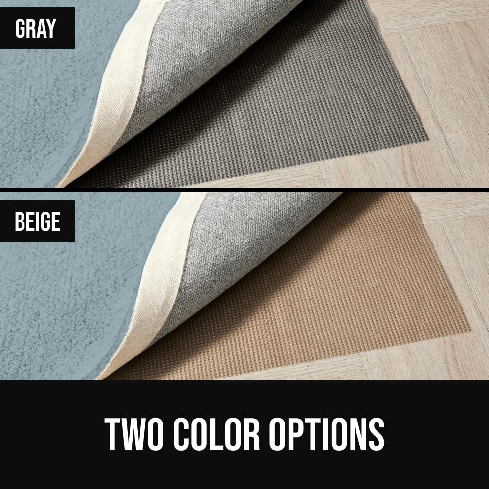 image:imageGORILLA GRIP Premium Dual Sided Thick Rug Gripper Pad for Hardwood Floors Breathable Slip Resistant Pad Grips Under Carpet Area Rugs for Hard Surface Floor Protection Easy Trim Mats 2x3 BeigeGrey