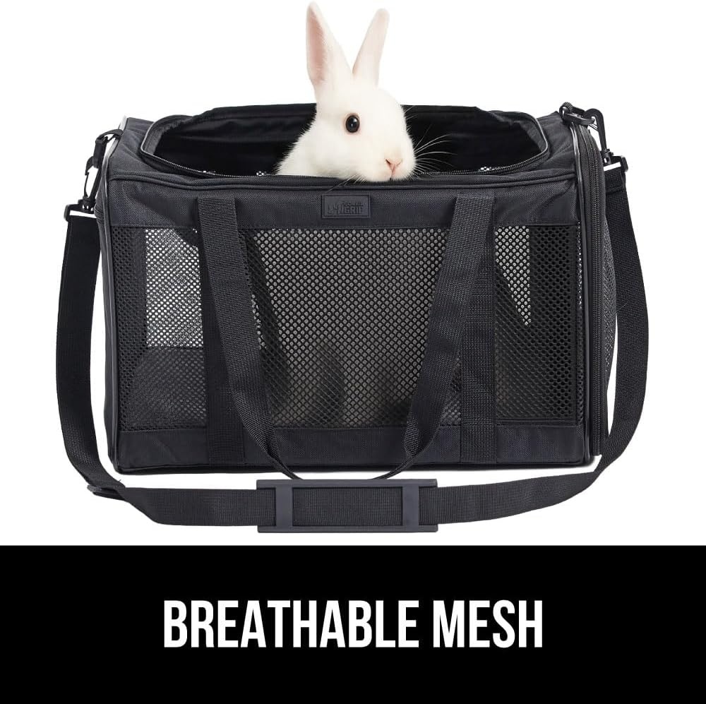image:imageGORILLA GRIP Cat Carrier Travel Bag Up to 15 Lbs Soft Collapsible Small Dog Carriers Top and Side Entry Breathable Mesh Grip Feet on Underside Cozy Washable Waterproof Pad Portable Kennel PinkBlack