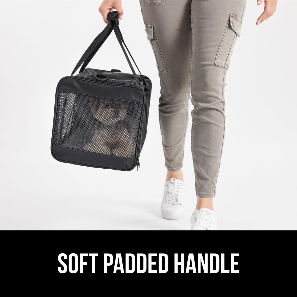 image:imageGORILLA GRIP Cat Carrier Travel Bag Up to 15 Lbs Soft Collapsible Small Dog Carriers Top and Side Entry Breathable Mesh Grip Feet on Underside Cozy Washable Waterproof Pad Portable Kennel PinkBlack