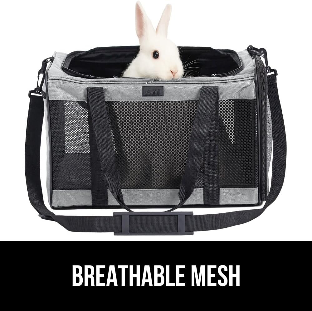 image:imageGORILLA GRIP Cat Carrier Travel Bag Up to 15 Lbs Soft Collapsible Small Dog Carriers Top and Side Entry Breathable Mesh Grip Feet on Underside Cozy Washable Waterproof Pad Portable Kennel PinkGray