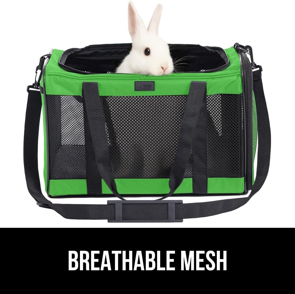 image:imageGORILLA GRIP Cat Carrier Travel Bag Up to 15 Lbs Soft Collapsible Small Dog Carriers Top and Side Entry Breathable Mesh Grip Feet on Underside Cozy Washable Waterproof Pad Portable Kennel PinkLight Green