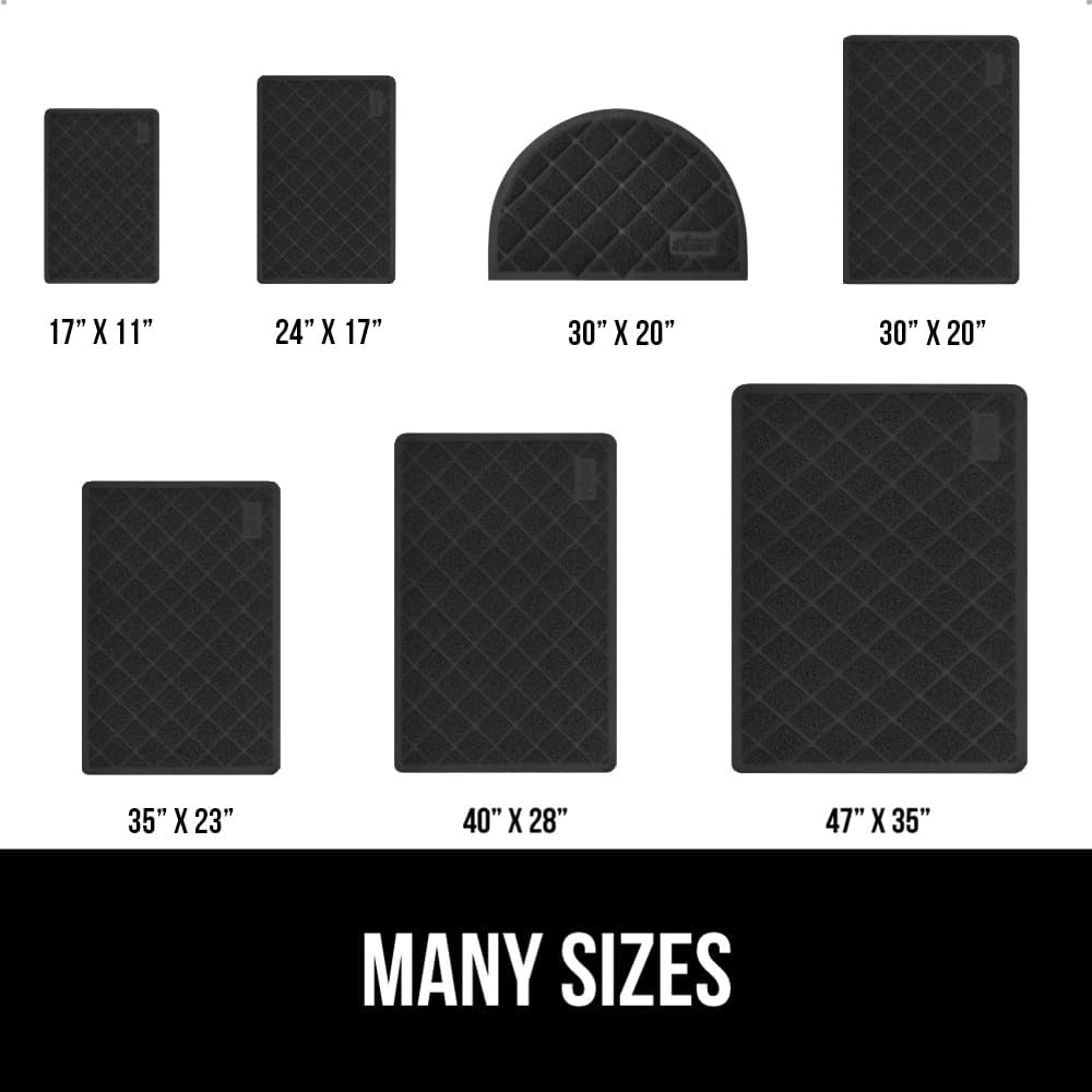 image:imageGORILLA GRIP Cat Litter Box Mat Cushioned Coil Mesh Litter Trapping Mats Scatter Control Supplies for Less Mess Phthalate Free Ultra Deep Catch Grooves Rinse or Vacuum to Clean 24x17 GrayBlack