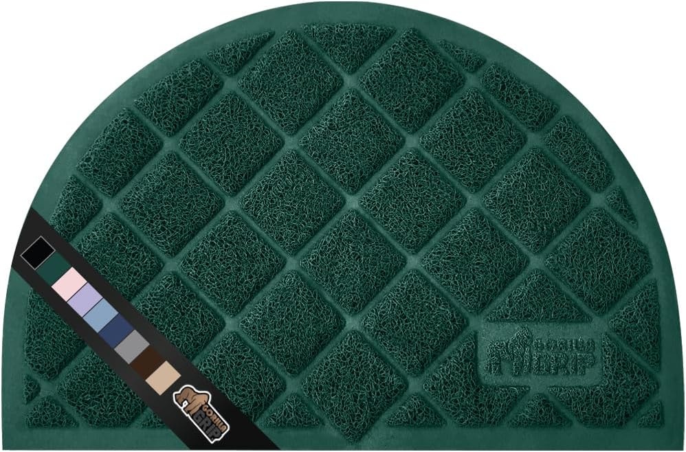 image:imageGORILLA GRIP Cat Litter Box Mat Cushioned Coil Mesh Litter Trapping Mats Scatter Control Supplies for Less Mess Phthalate Free Ultra Deep Catch Grooves Rinse or Vacuum to Clean 24x17 GrayHunter Green
