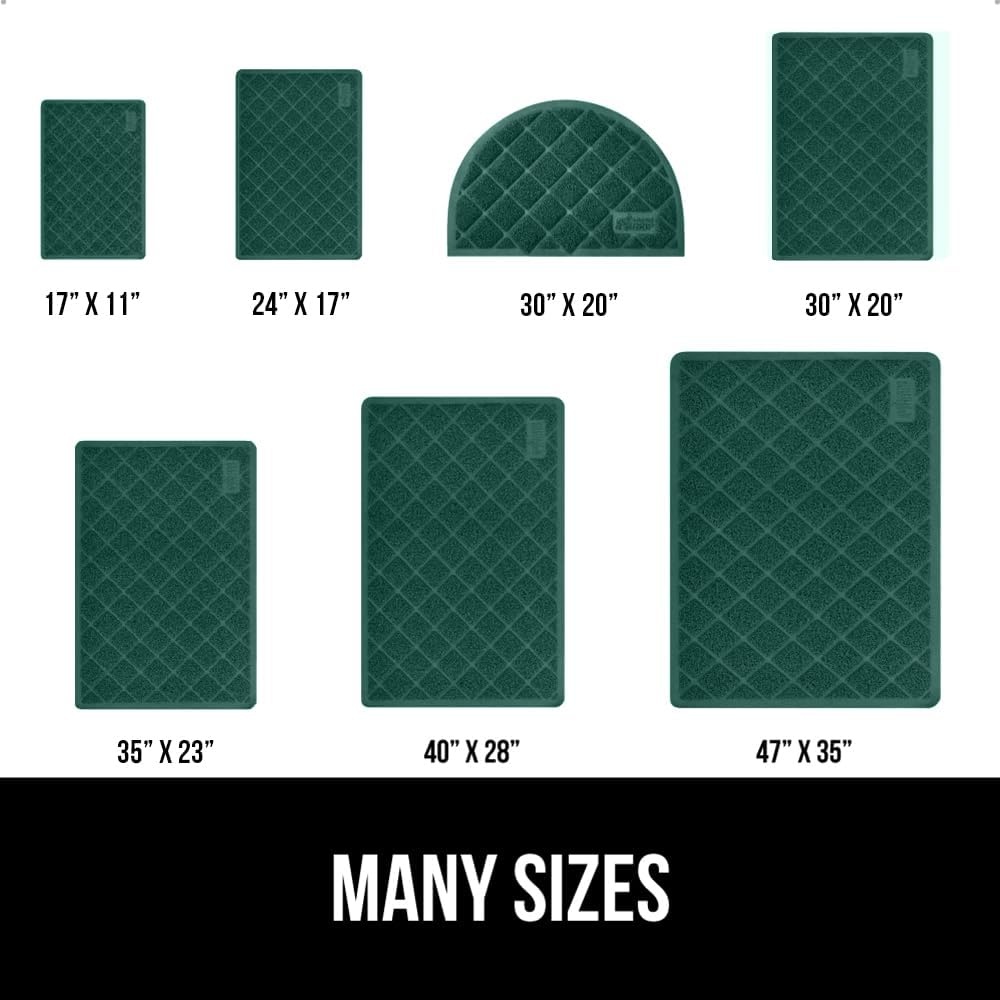 image:imageGORILLA GRIP Cat Litter Box Mat Cushioned Coil Mesh Litter Trapping Mats Scatter Control Supplies for Less Mess Phthalate Free Ultra Deep Catch Grooves Rinse or Vacuum to Clean 24x17 GrayHunter Green