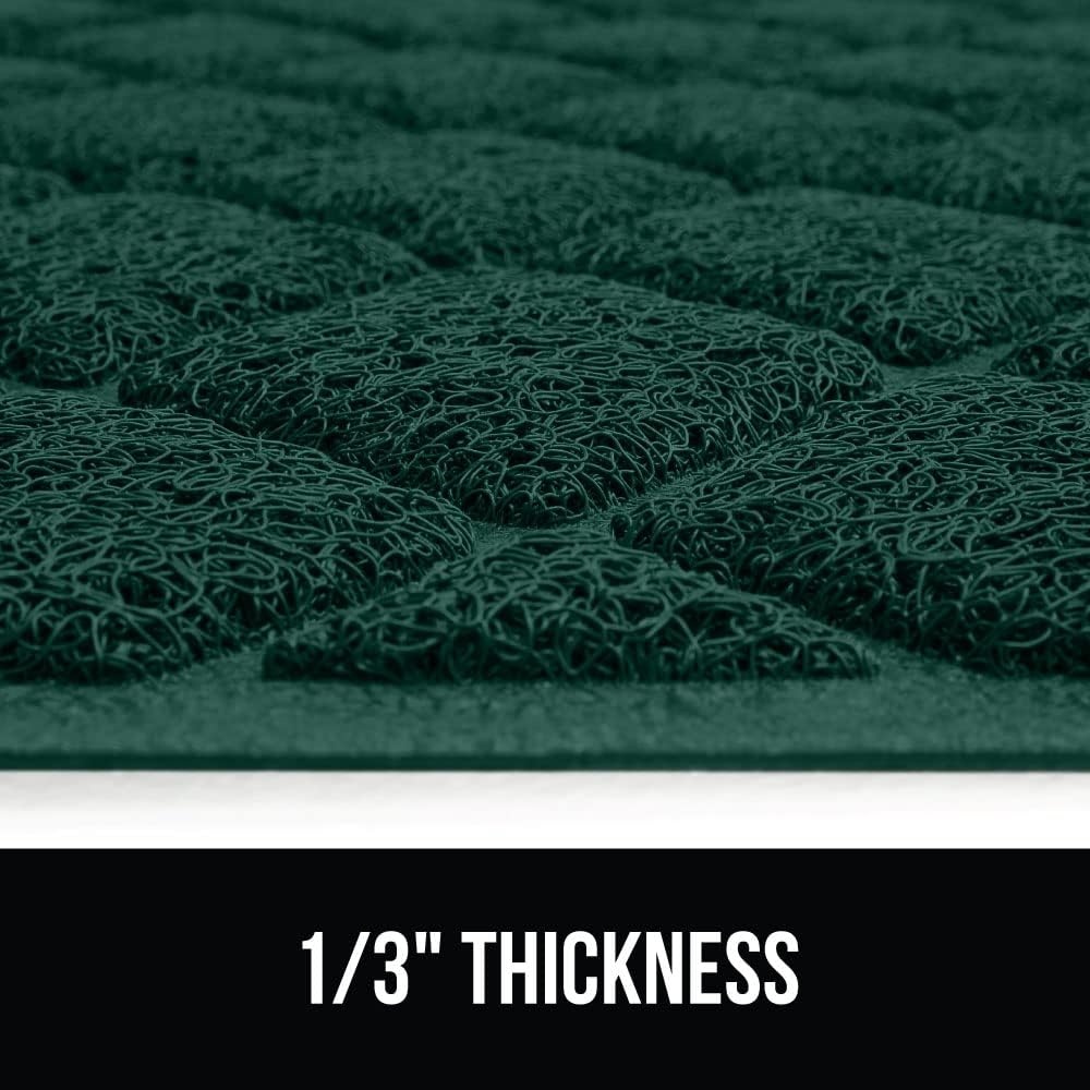 image:imageGORILLA GRIP Cat Litter Box Mat Cushioned Coil Mesh Litter Trapping Mats Scatter Control Supplies for Less Mess Phthalate Free Ultra Deep Catch Grooves Rinse or Vacuum to Clean 24x17 GrayHunter Green