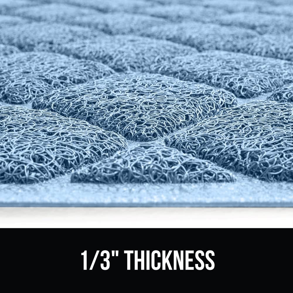 image:imageGORILLA GRIP Cat Litter Box Mat Cushioned Coil Mesh Litter Trapping Mats Scatter Control Supplies for Less Mess Phthalate Free Ultra Deep Catch Grooves Rinse or Vacuum to Clean 24x17 GrayLight Blue
