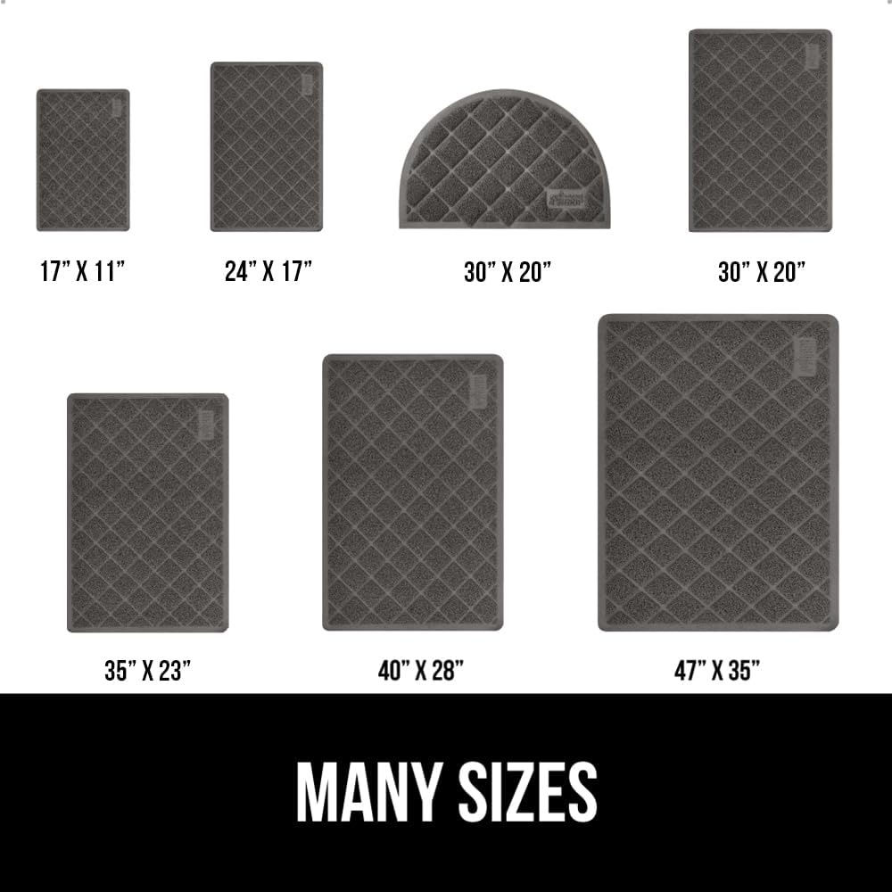 image:imageGORILLA GRIP Cat Litter Box Mat Cushioned Coil Mesh Litter Trapping Mats Scatter Control Supplies for Less Mess Phthalate Free Ultra Deep Catch Grooves Rinse or Vacuum to Clean 24x17 GrayCharcoal