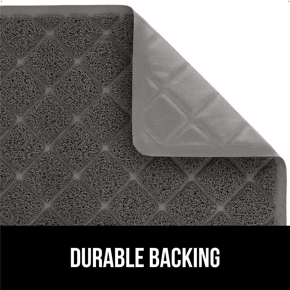 image:imageGORILLA GRIP Cat Litter Box Mat Cushioned Coil Mesh Litter Trapping Mats Scatter Control Supplies for Less Mess Phthalate Free Ultra Deep Catch Grooves Rinse or Vacuum to Clean 24x17 GrayCharcoal