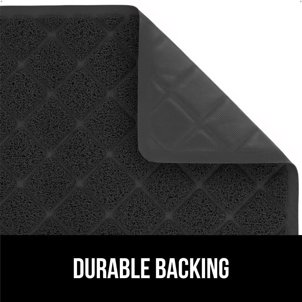 image:imageGORILLA GRIP Cat Litter Box Mat Cushioned Coil Mesh Litter Trapping Mats Scatter Control Supplies for Less Mess Phthalate Free Ultra Deep Catch Grooves Rinse or Vacuum to Clean 24x17 GrayBlack