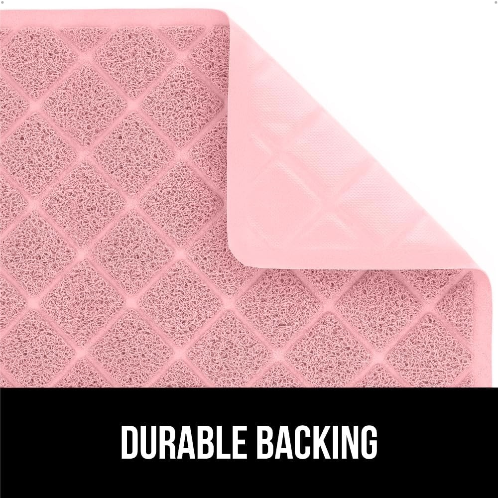 image:imageGORILLA GRIP Cat Litter Box Mat Cushioned Coil Mesh Litter Trapping Mats Scatter Control Supplies for Less Mess Phthalate Free Ultra Deep Catch Grooves Rinse or Vacuum to Clean 24x17 GrayLight Pink