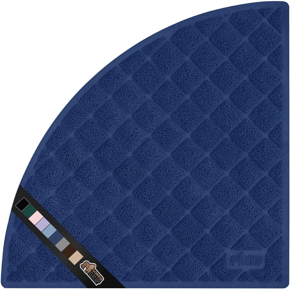 image:imageGORILLA GRIP Cat Litter Box Mat Cushioned Coil Mesh Litter Trapping Mats Scatter Control Supplies for Less Mess Phthalate Free Ultra Deep Catch Grooves Rinse or Vacuum to Clean 24x17 GrayNavy