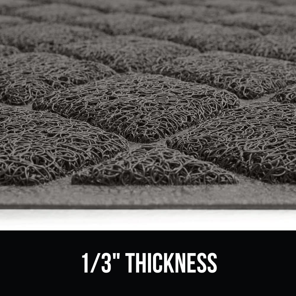 image:imageGORILLA GRIP Cat Litter Box Mat Cushioned Coil Mesh Litter Trapping Mats Scatter Control Supplies for Less Mess Phthalate Free Ultra Deep Catch Grooves Rinse or Vacuum to Clean 24x17 GrayCharcoal