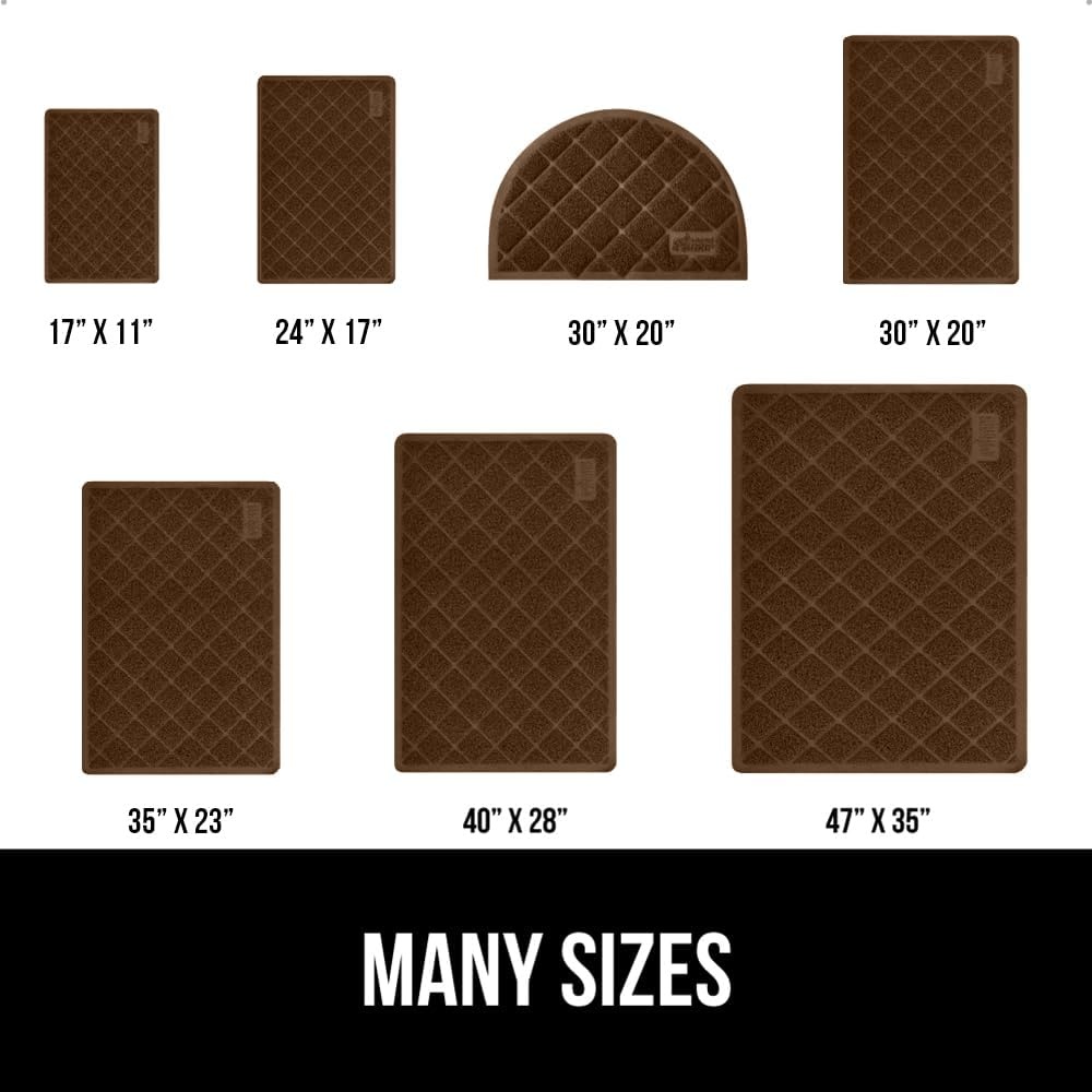 image:imageGORILLA GRIP Cat Litter Box Mat Cushioned Coil Mesh Litter Trapping Mats Scatter Control Supplies for Less Mess Phthalate Free Ultra Deep Catch Grooves Rinse or Vacuum to Clean 24x17 GrayBrown