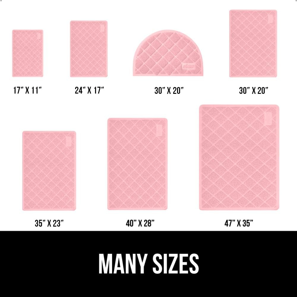 image:imageGORILLA GRIP Cat Litter Box Mat Cushioned Coil Mesh Litter Trapping Mats Scatter Control Supplies for Less Mess Phthalate Free Ultra Deep Catch Grooves Rinse or Vacuum to Clean 24x17 GrayLight Pink
