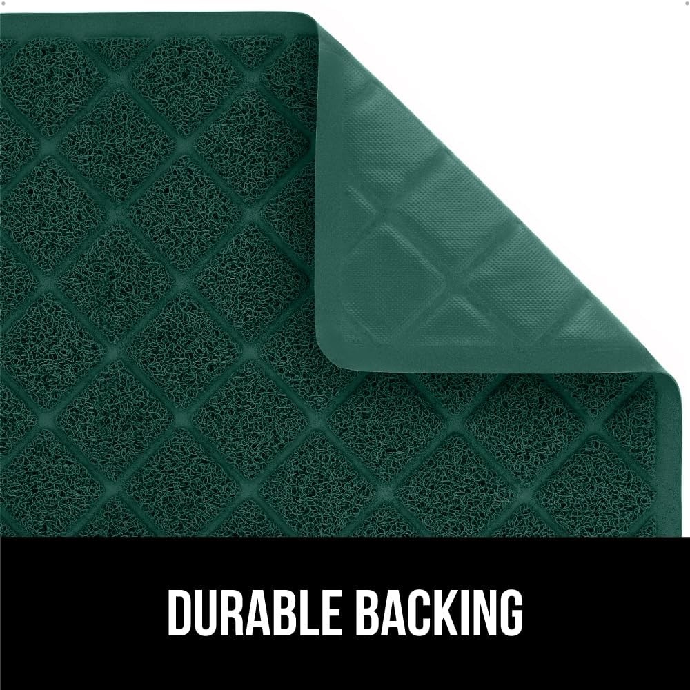 image:imageGORILLA GRIP Cat Litter Box Mat Cushioned Coil Mesh Litter Trapping Mats Scatter Control Supplies for Less Mess Phthalate Free Ultra Deep Catch Grooves Rinse or Vacuum to Clean 24x17 GrayHunter Green