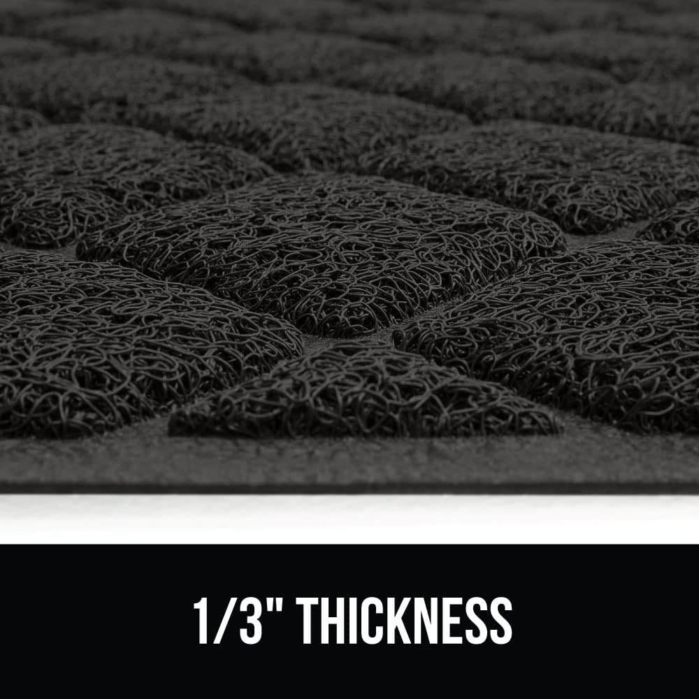 image:imageGORILLA GRIP Cat Litter Box Mat Cushioned Coil Mesh Litter Trapping Mats Scatter Control Supplies for Less Mess Phthalate Free Ultra Deep Catch Grooves Rinse or Vacuum to Clean 24x17 GrayBlack
