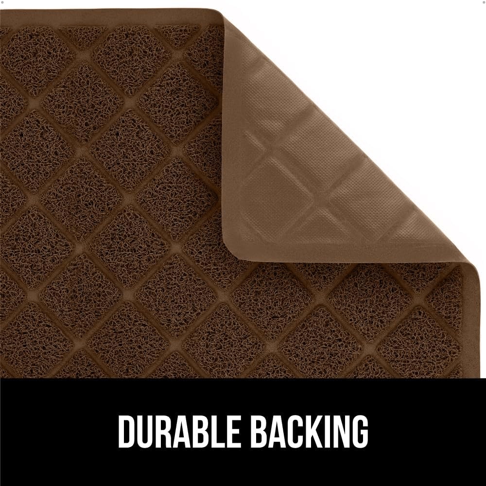 image:imageGORILLA GRIP Cat Litter Box Mat Cushioned Coil Mesh Litter Trapping Mats Scatter Control Supplies for Less Mess Phthalate Free Ultra Deep Catch Grooves Rinse or Vacuum to Clean 24x17 GrayBrown