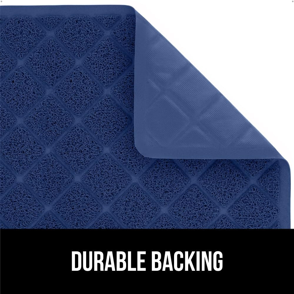 image:imageGORILLA GRIP Cat Litter Box Mat Cushioned Coil Mesh Litter Trapping Mats Scatter Control Supplies for Less Mess Phthalate Free Ultra Deep Catch Grooves Rinse or Vacuum to Clean 24x17 GrayNavy