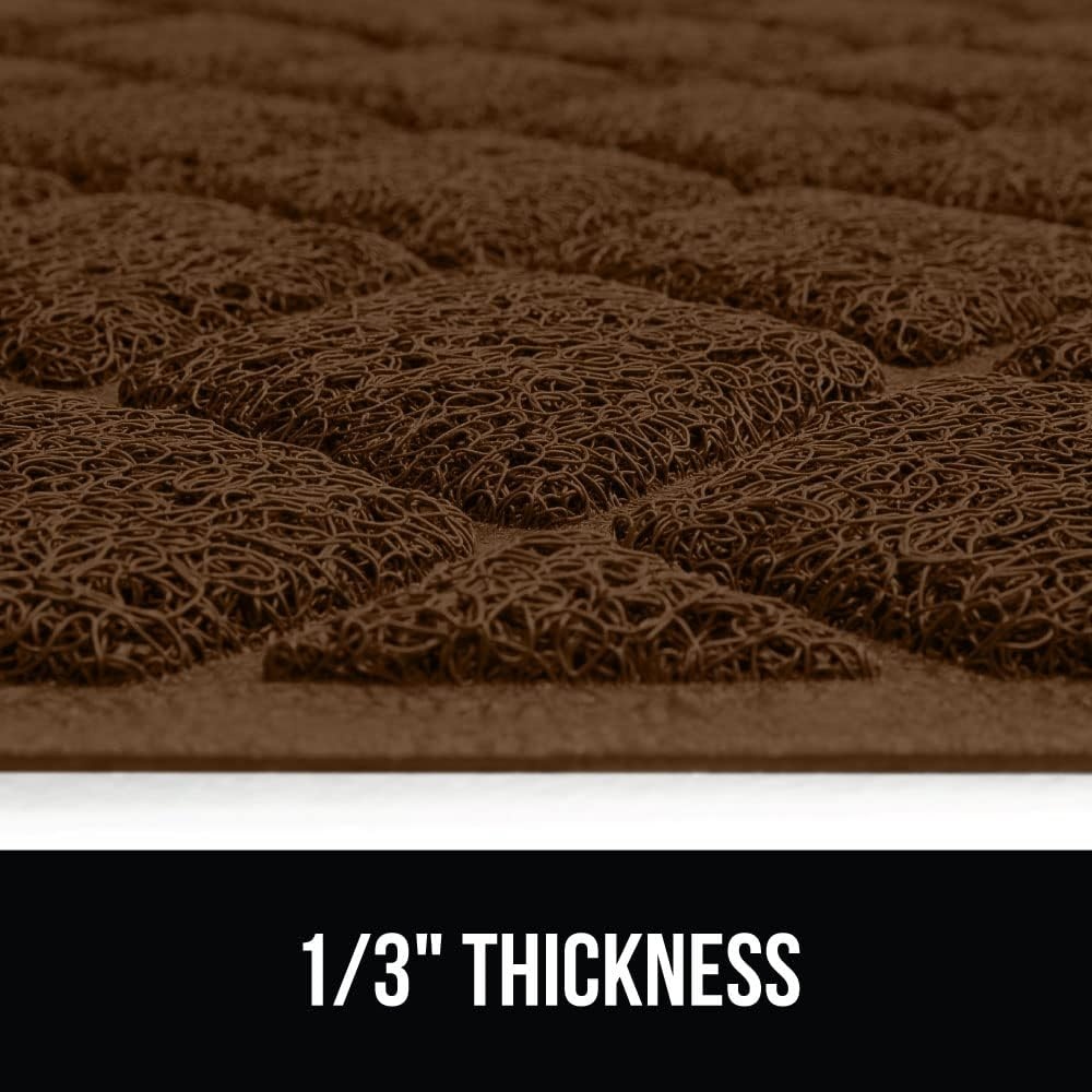 image:imageGORILLA GRIP Cat Litter Box Mat Cushioned Coil Mesh Litter Trapping Mats Scatter Control Supplies for Less Mess Phthalate Free Ultra Deep Catch Grooves Rinse or Vacuum to Clean 24x17 GrayBrown