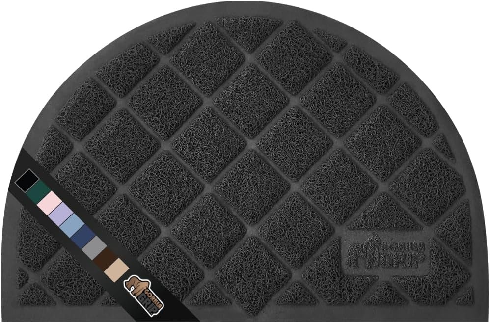image:imageGORILLA GRIP Cat Litter Box Mat Cushioned Coil Mesh Litter Trapping Mats Scatter Control Supplies for Less Mess Phthalate Free Ultra Deep Catch Grooves Rinse or Vacuum to Clean 24x17 GrayBlack