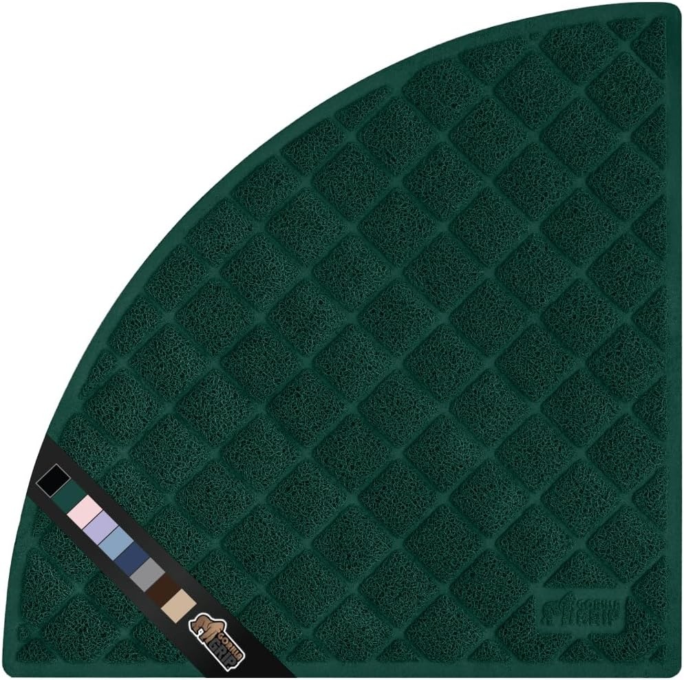 image:imageGORILLA GRIP Cat Litter Box Mat Cushioned Coil Mesh Litter Trapping Mats Scatter Control Supplies for Less Mess Phthalate Free Ultra Deep Catch Grooves Rinse or Vacuum to Clean 24x17 GrayHunter Green