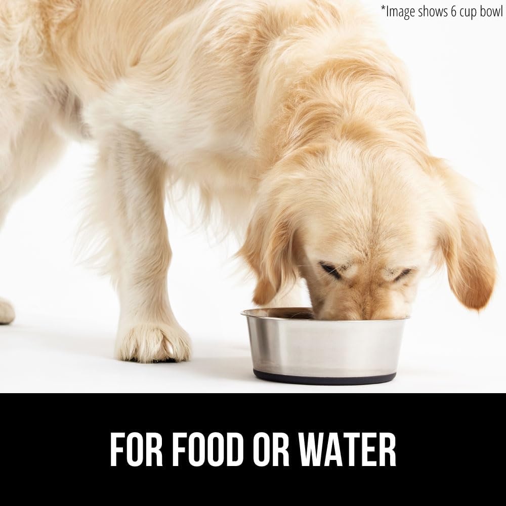 image:imageGORILLA GRIP Dog Bowl Holds 2 Cups 16 fl oz Food Grade 304 Stainless Steel Food and Water Bowl for Feeding Dogs and Cats BPA Free Rubber Base Easy Clean Dishwasher Safe Rust Resistant BlackBlack