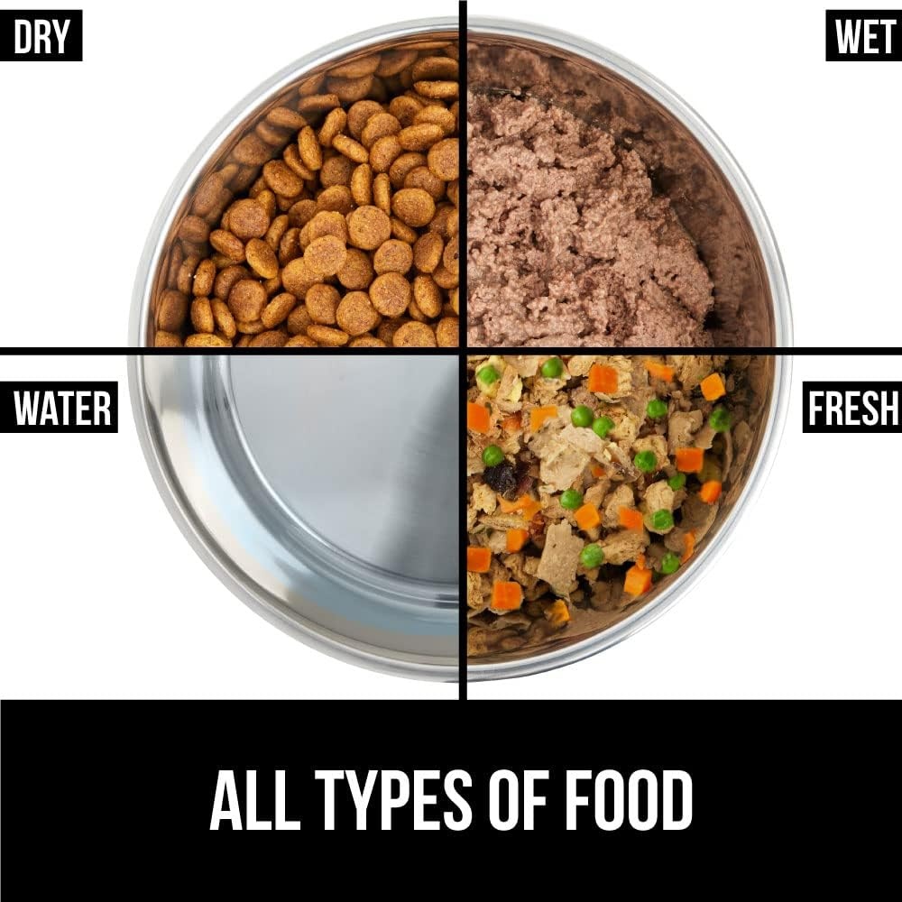 image:imageGORILLA GRIP Dog Bowl Holds 2 Cups 16 fl oz Food Grade 304 Stainless Steel Food and Water Bowl for Feeding Dogs and Cats BPA Free Rubber Base Easy Clean Dishwasher Safe Rust Resistant BlackTurquoise
