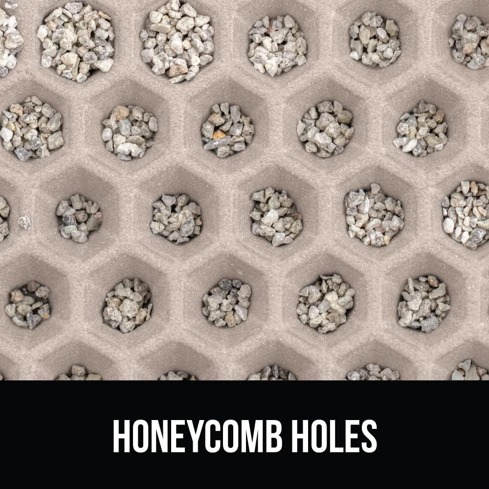 image:imageGORILLA GRIP Honeycomb Cat Litter Box Mat Two Layer Trapping Waste Mats Soft On Paws Litter Box Supplies and Essentials for Indoor Cats Traps Excess Water Resistant for Floors 24x15 GrayBeige