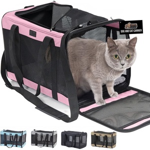 image:imageGORILLA GRIP Cat Carrier Travel Bag Up to 15 Lbs Soft Collapsible Small Dog Carriers Top and Side Entry Breathable Mesh Grip Feet on Underside Cozy Washable Waterproof Pad Portable Kennel PinkPink