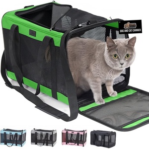 image:imageGORILLA GRIP Cat Carrier Travel Bag Up to 15 Lbs Soft Collapsible Small Dog Carriers Top and Side Entry Breathable Mesh Grip Feet on Underside Cozy Washable Waterproof Pad Portable Kennel PinkLight Green